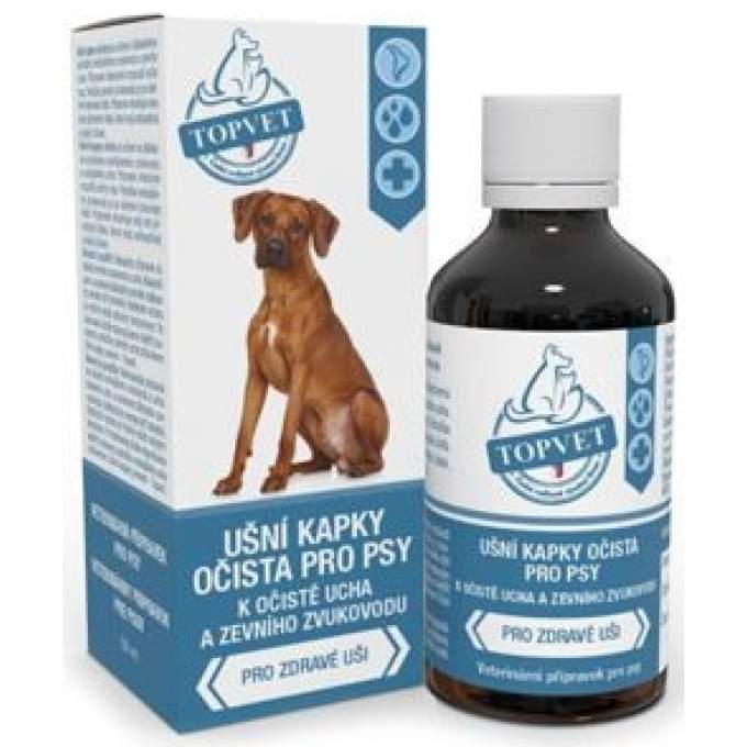 TOPVET Ušní kapky očista pro psy 50ml