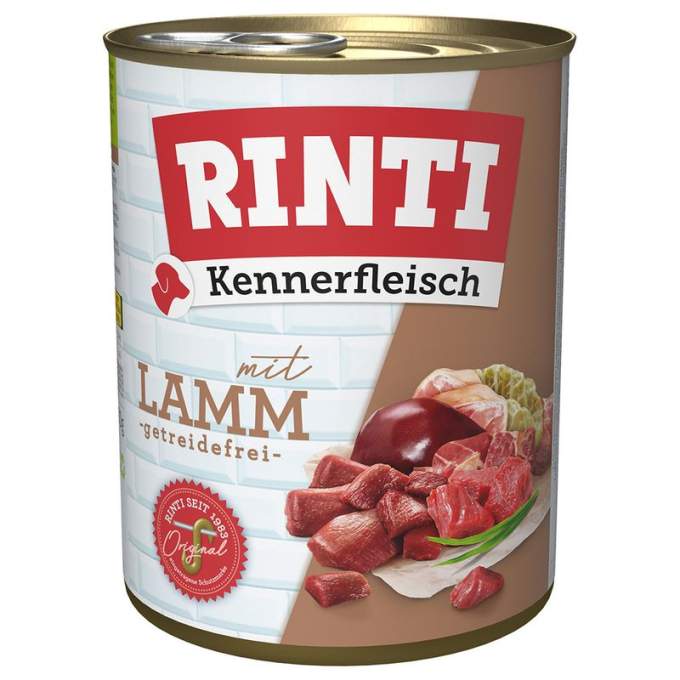 Rinti Dog Kennerfleisch konzerva jehně 800g