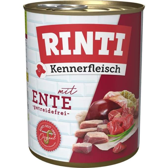 Rinti Dog Kennerfleisch konzerva kachní srdce 800g