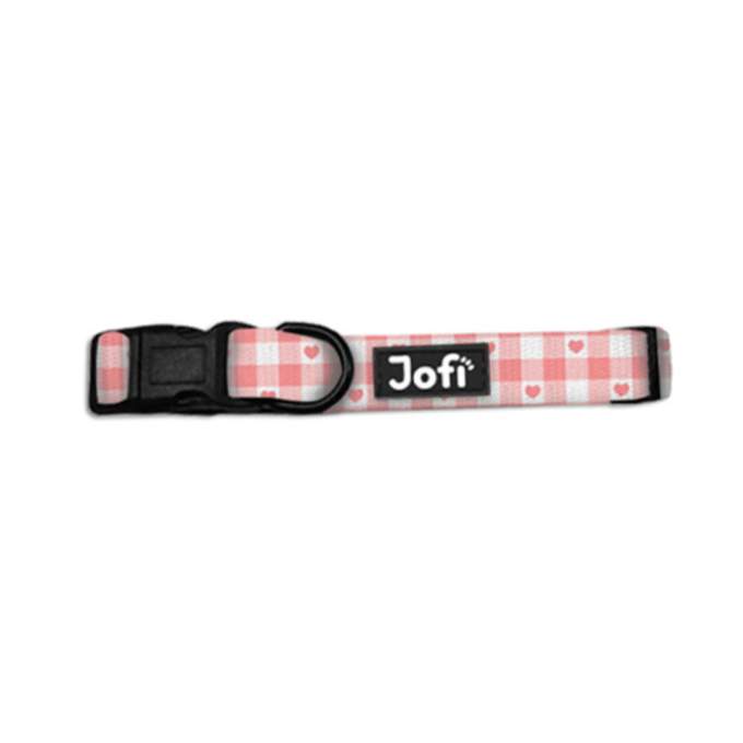 Jofi obojek pro psy Pink Hearts, S, 28-43cm