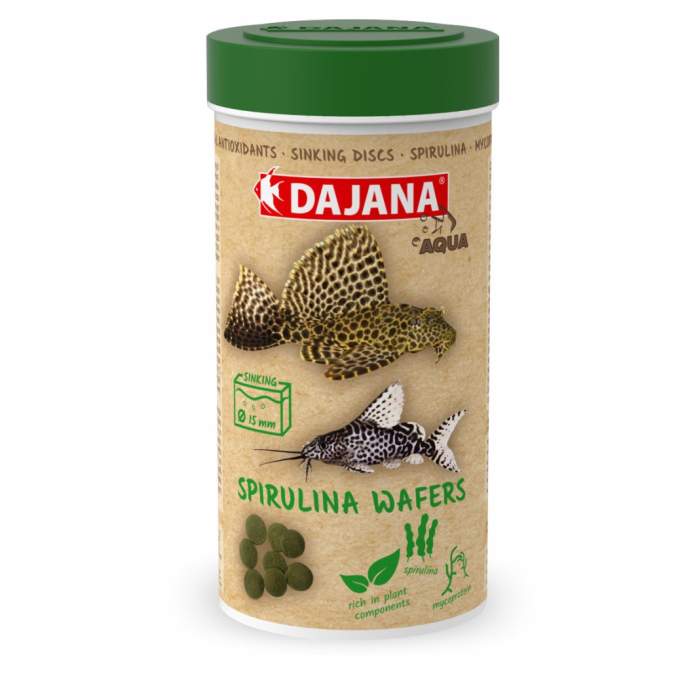 Dajana Spirulina Wafers pro býložravé ryby na dně akvária 250ml