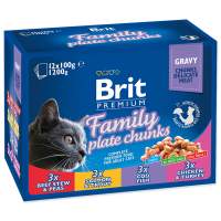 Brit Premium Cat kapsičky Family Plate 12 x 100 g