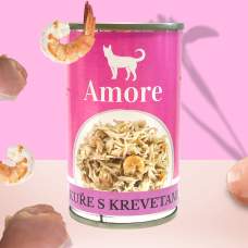 Amore dog kuře s krevetami 140g