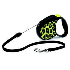 Vodítko FLEXI Safari leopard M lanko 5m/20kg žlutá 